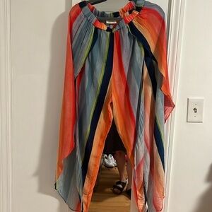 Anthropologie The Artwork Of Carla Weeks Wide Split Leg Beach Pants Multicolor